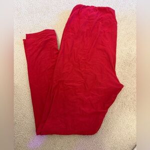 Chic Red Leggings, T/C, EUC